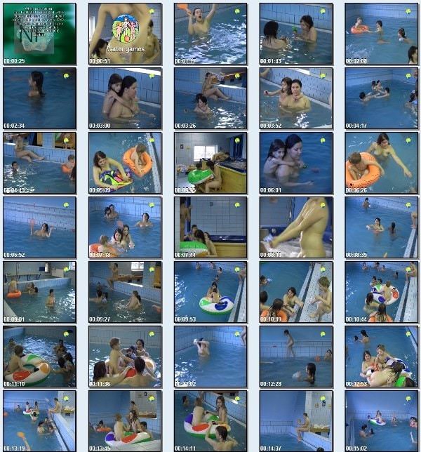 Water Games - Naturist freedom family nudism video in the pool [720×480 | 01:14:29 | 4.3 GB] [ヌーディズムコレクション]